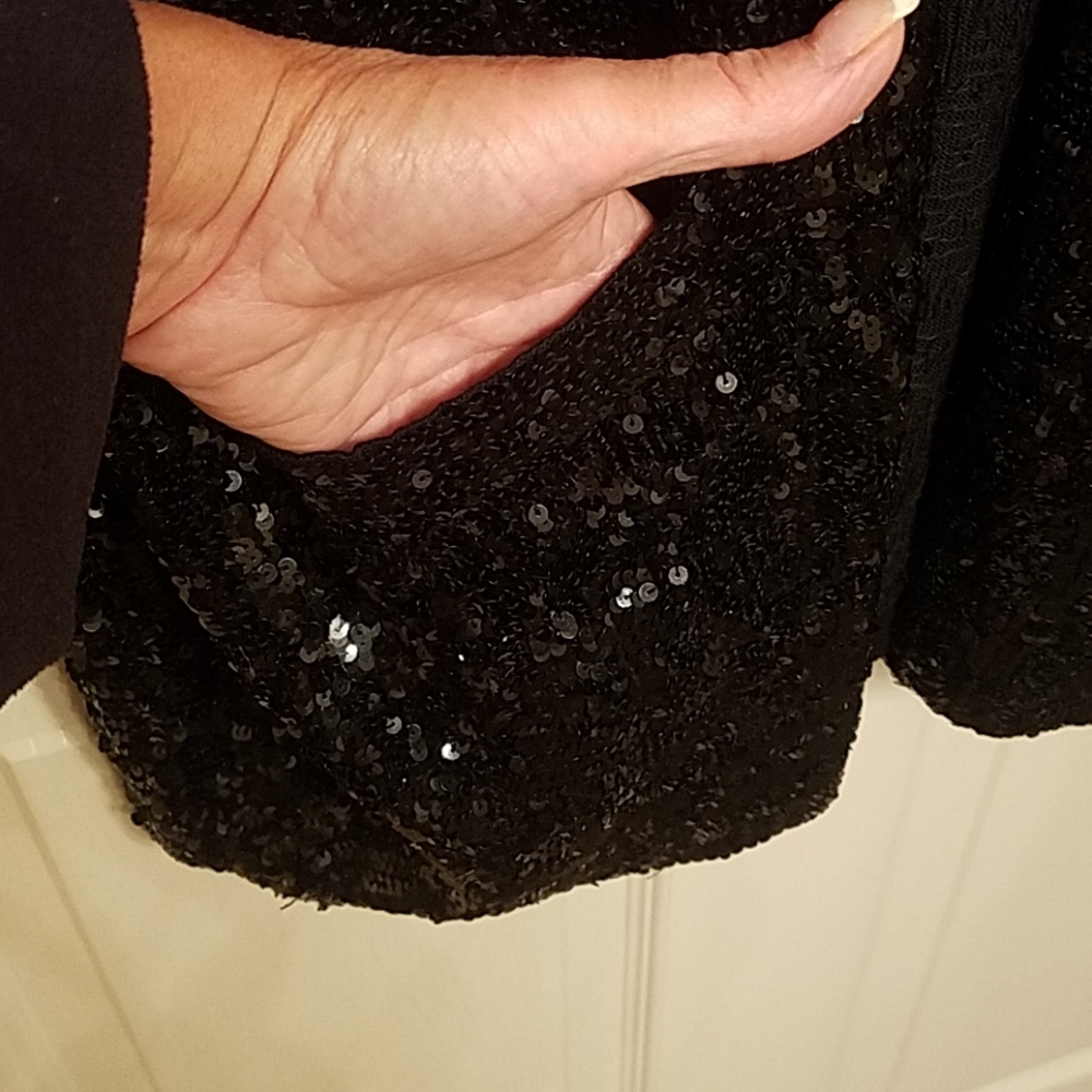 Donna Karan NY black sequin jacket-VINTAGE - Picture 3 of 4